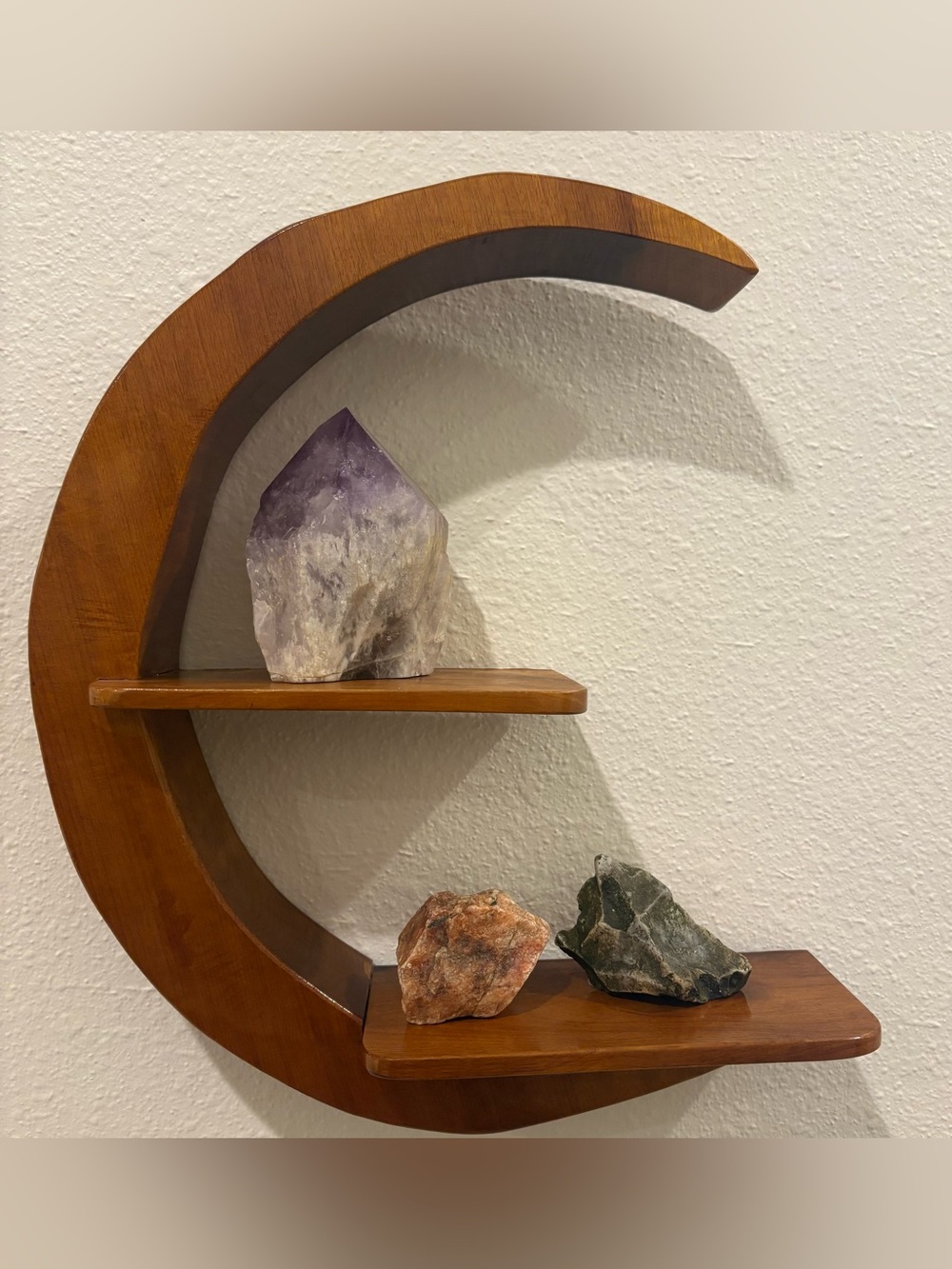 Vintage Crescent Moon Wood Wall Shelf - Picture 2 of 5